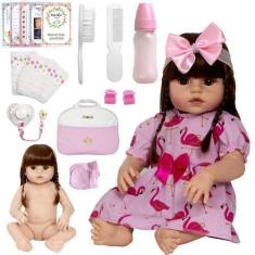 Imagem de Boneca Reborn Baby Menina Bolsa Maternidade Com Vários Itens - Cegonha