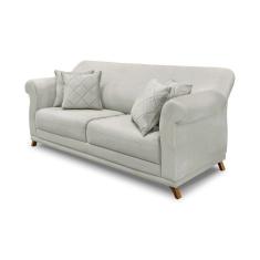 Imagem de Sofá 2 Lugares Pé De Madeira Julieta 160 Cm Veludo S04 - D'rossi Cor Prata