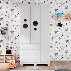 Imagem de Guarda-Roupa Infantil Peroba Duda Plus com 3 Portas, 3 Gavetas e 92 cm de Largura