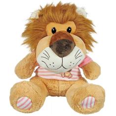 Imagem de Leao de Pelucia Sentado com Camiseta Rosa 30CM 88-23069-32