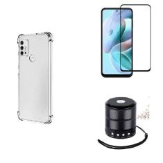 Imagem de Kit Mini Som Bluetooth Moto G20 + Capa Anti Impacto + Película Vidro 3D
