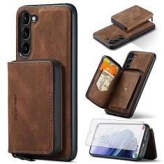 Imagem de Asuwish Capa de telefone para Samsung Galaxy A54 5G capa carteira com protetor de tela de vidro temperado e suporte para cartão de crédito com zíper acessórios de celular de couro A 54 54A SM A546U