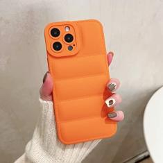 Imagem de Capa de telefone de silicone com jaqueta macia para iPhone 11 12 13 14 15 Pro Max XS X XR 7 8 Plus Capa traseira à prova de choque, laranja, para iPhone X