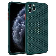 Imagem de Capa de silicone macio com resfriamento respirável para iPhone 14 13 12 11 Pro XS Max Mini X XR 6S 8 7 Plus Capa de dissipação de calor ultrafina, verde escuro, para iPhone 6