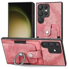 Imagem de Carteira com slot para cartão capa de telefone para Samsung Galaxy S21 S20 FE S23 S21 Ultra Plus magnético suporte para anel de dedo capa de couro, rosa, para Galaxy A34 5G