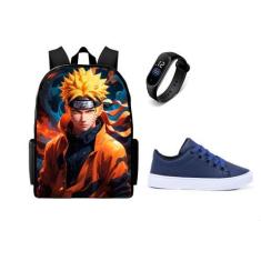 Imagem de Conjunto Masculino Lançamento Mochila Escolar Mais Tenis Juvenil E Rel