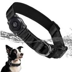 Imagem de Coleira para cães AirTag atualizada, à prova d'água, IP68, suporte para coleira de ar, refletiva, ultradurável, acolchoada confortável, resistente para cães pequenos, médios e grandes (GG (39,5 a 56