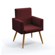Imagem de Poltrona Decorativa Nina Suede Bordô Aradecor