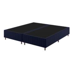Imagem de Base Box King 25cm x 2,03m x 1,93m Treviso Matelado Rustico azul