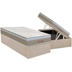 Imagem de Cama Box Baú Solteiro: Colchão Molas Bonnel Orthoflex Florença + Base CRC Suede Clean (88x188)