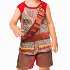 Imagem de Roupa de Festa Junina Bebe Menino Fantasia Cangaceiro Com Regata e Sho