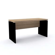 Imagem de Mesa De Escritório Pé Painel Pe40 Em Mdp 150 X 60 Cm Noce Naturalle Base Preta