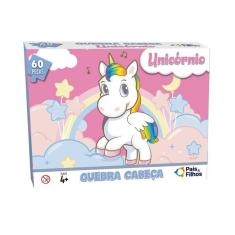 Imagem de Quebra-cabeça Infantil Unicórnio 60 Peças Puzzle Pedagógico - Pais e Filhos