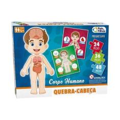 Imagem de Quebra-Cabeça Progressivo 24/36/48 peças Corpo Humano - pais e filhos,