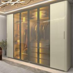 Imagem de Guarda Roupa Casal Reflecta LED Innova Off White - Gelius