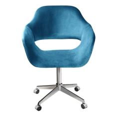 Imagem de Poltrona Zara Cadeira Giratória com Rodinhas Decoração Escritório Home Office