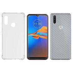 Imagem de Capinha Antichoque e Película Vidro e Traseira Moto E6 Plus - Hrebos