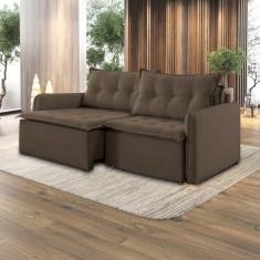 Imagem de Sofá Cama Retrátil e Reclinável 2 Módulos 180 Cm Flórida Marrom