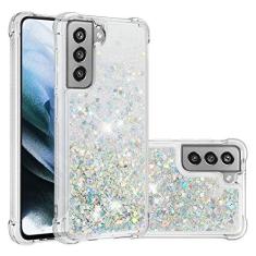 Imagem de COTDINFOR Capa para celular compatível com Samsung Galaxy S21 FE com glitter líquido fofo transparente flutuante areia movediça à prova de choque capa protetora de TPU macio para Samsung Galaxy S21 FE