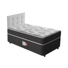 Imagem de Cama Box Conjugada Solteiro Ortopédica D26 Unique + Cabeceira Cassis Branca