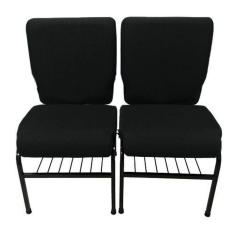 Imagem de 02 Cadeiras Para Igrejas C/ Porta Biblía E Porta Cálice Preto