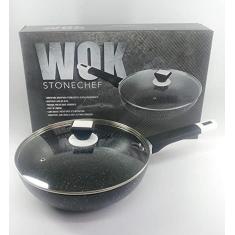 Imagem de Frigideira Wok Black Com Tampa Ultra Antiaderente 28cm StoneChef