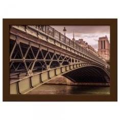 Imagem de Quadro Foto Paris Ponte Moldura Marrom 33x43cm