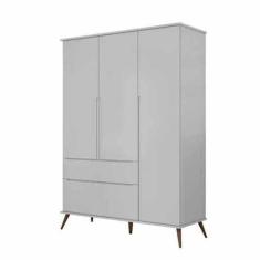 Imagem de Guarda Roupa Melinda 100% Mdf 3 Portas E 2 Gavetas Cinza - Phoenix Bab