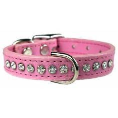Imagem de OmniPet Coleira de couro com cristal e couro para cães