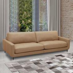 Imagem de Sofá Decorativo Isaac 4 Lugares Sala De Estar 270cm Pés Em Aço Couro N