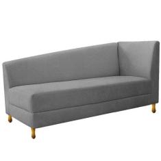 Imagem de Recamier Valéria 140cm Lado Esquerdo Suede Cinza - Doce Sonho Móveis