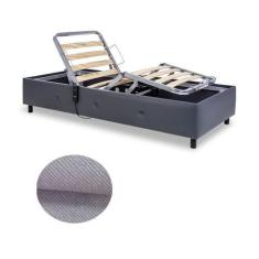Imagem de Cama Solteiro Motorizada Linho Prata Ravena 100x209x44 cm - Pilati