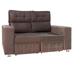 Imagem de Sofá Retrátil E Reclinável 2 Lugares Londres 1.60cm Com Molas Suede Speciale Home Café