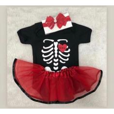 Imagem de Body Bebê Mesversário Menina Fantasia + Tule + Laço Papilloo, Branco, 