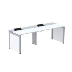 Imagem de Mesa de Plataforma Simples para 2 Pessoas Corporativa 150x792/2p Pscpp150/792/2p Branco/Cinza