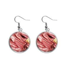 Imagem de Brinco feminino canelado com textura de carne crua e pingente de orelha prata