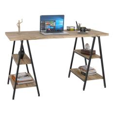 Imagem de Mesa Escrivaninha Cavalete 135cm Estilo Industrial Prisma C08 Carvalho/ - Mpozenato