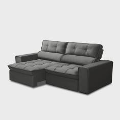 Imagem de Sofá Retrátil E Reclinável 2 Lugares 200cm Welton Veludo Grafite G22 - Gran Belo