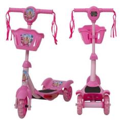 Imagem de Patinete Infantil Feminino Barbie 20Kg Resistente Cestinha - Toys 2U
