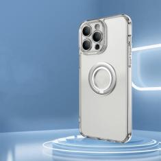 Imagem de Capa de telefone luxuosa com anel fosco transparente para carro para iPhone 14 Plus 13 12 11Pro Max Lente transparente à prova de choque capa dura para PC, transparente, para iPhone 11Pro Max