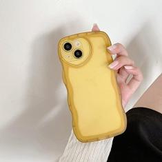 Imagem de Capa de silicone macia ondulada transparente para iPhone 14 13 12 11 Pro Max X XR XS 8 7 Plus Love Heart Lens Protection Candy Cover, amarelo, para iPhone 13 Pro Max
