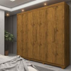 Imagem de Guarda Roupa Roupeiro Casal 6 Portas 2 Gavetas Império Madeirado - Rede Móveis
