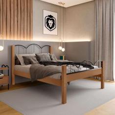 Imagem de cama casal oasis preta e nature