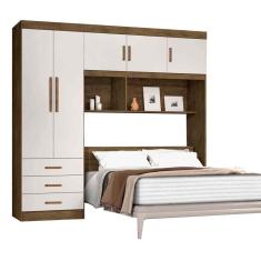 Imagem de Guarda Roupa Cancun Casal 5 portas com Cabeceira Baú Jequitibá Off