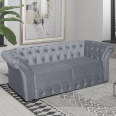 Imagem de Sofá Chesterfield 2 Lugares Suede Rosê Com 185cm De Comprimento - Vh M