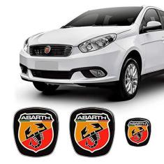 Imagem de Kit 3 Adesivos Emblema Fiat Abarth Grand Siena
