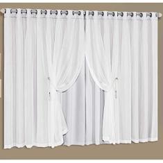 Imagem de Cortina Luciana Lux Tecido Blackout e Voal 3,00m x 2,70m Janela Sala Quarto - 