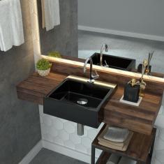 Imagem de Kit Cuba XQ355 Válvula Click 1 1/2 Sifão Flexível Cromado Compace 