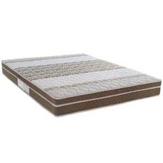 Imagem de Colchão Queen Size Ilhéus com Molas Ensacadas e Euro Pillow 24x158x198cm - Marrom/Bege Estampado