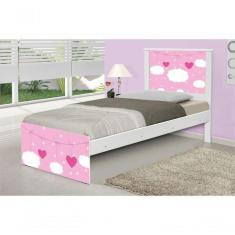 Imagem de Cama Solteiro Nuvens Menina Com Colch o